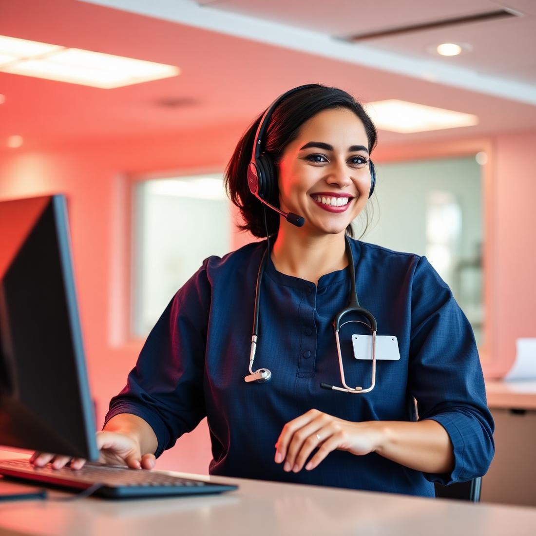 Clinic coordinator handling patient communication